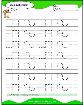 okul öncesi çizgi çalışma sayfaları